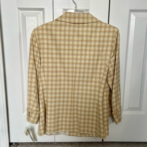 Preston & York Women's butter yellow vintage Plaid Jacket size 12 NWT - Picture 4 of 8